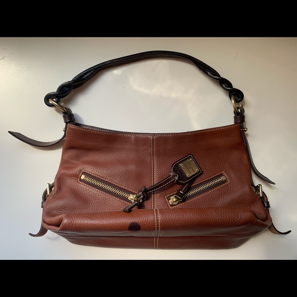 Auth Dooney & Bourke leather shoulder hobo brown